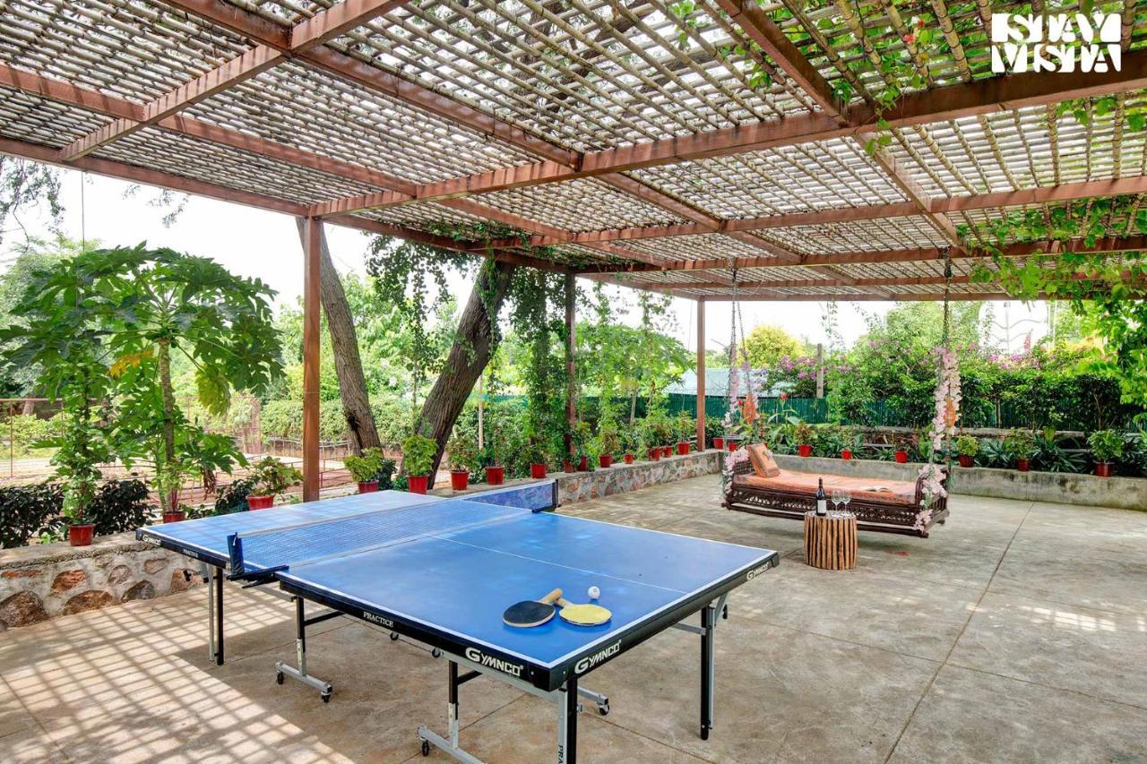 Stayvista's Glasshouse: Orchard Farmstay with Pool and Relaxation Gurgaon Exterior photo